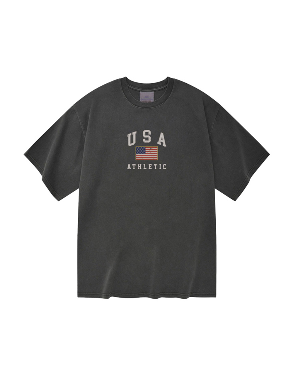 오버핏 USA 피그먼트 티셔츠